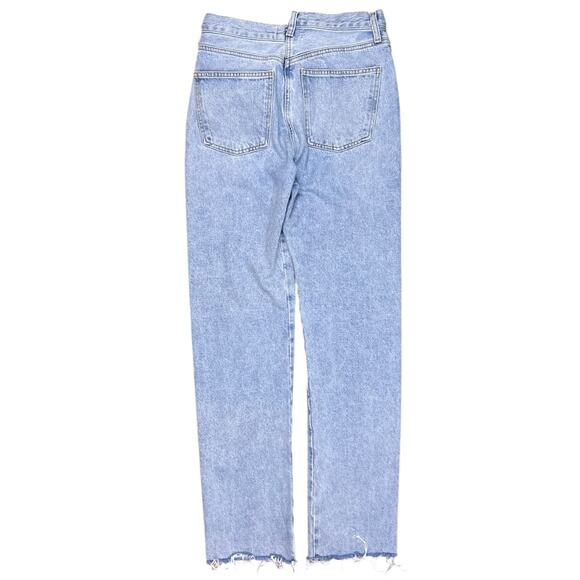 Agolde Criss Cross Jeans Blue Denim Asymmetric Straight Leg High Rise size 26 - Picture 6 of 10